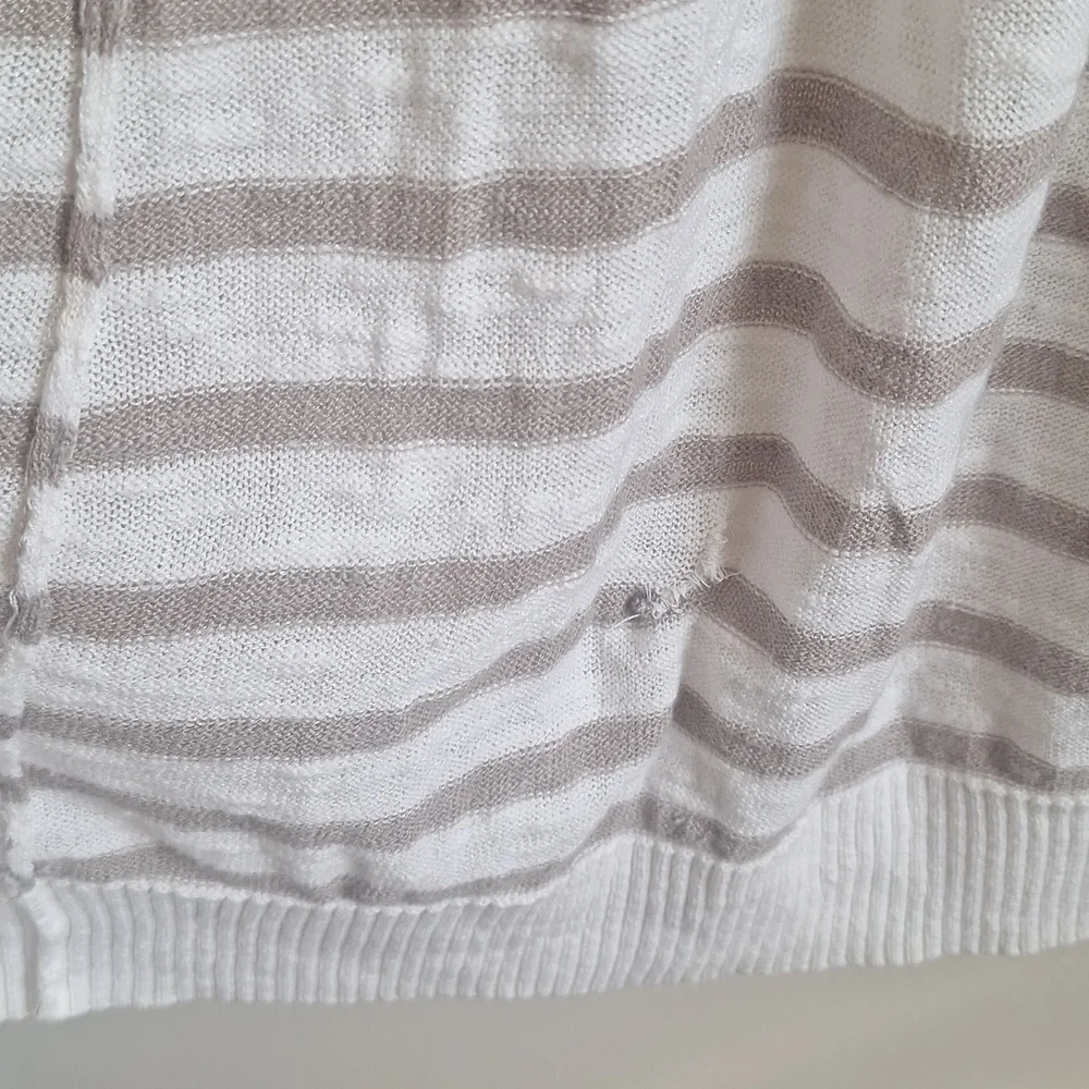 Sonoma Grey and White Striped Cardigan Size Small - Picture 12 of 14